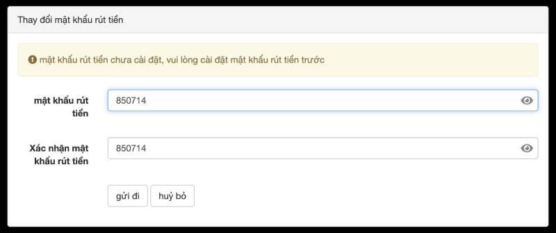 Hướng Dẫn Rút Tiền 89bet Rõ Từng Bước, Nhanh Từng Giây 1 Cài mật khẩu và xác minh danh tính trước khi rút tiền tại 89bet