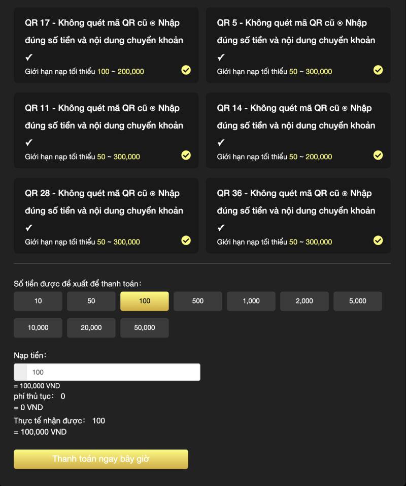 Quét mã ngân hàng (QR code)